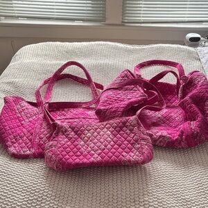 Vera Bradley pink Stamped Paisley travel set